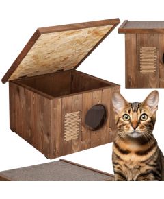 Домик для кошки Springos CH001 коричневый 58x49,5 см Кошачьи домики