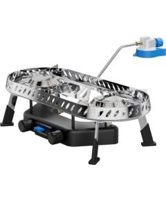 Campingaz Camp & Trek Twin Connect camping stove (silver/black, 2 hobs 2x 2 kW, for CV470 Plus) Jaunumi - Sports