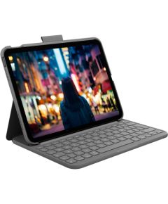 Logitech Slim Folio (black, DE layout, scissor mechanism, for iPad 10th generation) Klaviatūras