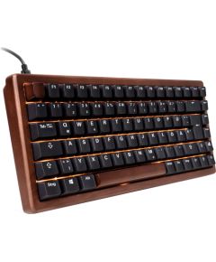 Sharkoon SKILLER SGK50 S3 Wood PBT (wood/black, DE layout, Gateron G Pro 3.0 Yellow) Klaviatūras