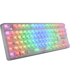 Sharkoon Crystal Shark (white, DE layout, KTT) Klaviatūras