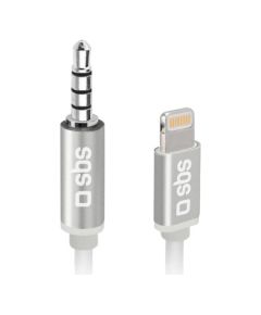 Adapteris SBS 3.5mm jack Male - Lightning Male 1m White Dažādi vadi