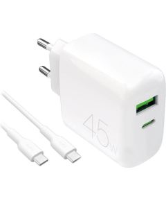 Puro Pro Lite Charger + USB-C cable, 45W, white - Power adapter Зарядные устройства