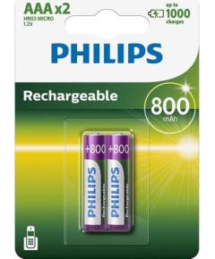Philips, AAA, 2pcs - Rechargeable batteries Baterijas un akumulatori