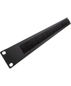 Rack brush panel 19'', 1U, black Serveri un to komponentes