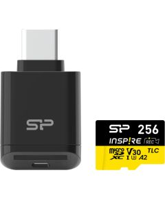 Silicon Power memory card microSDXC 256GB Inspire + card reader Jaunumi - Audio-Video
