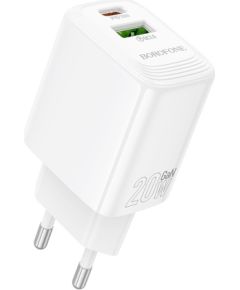 Charger Borofone BN27 20W USB-C/USB-A white Telefonu lādētāji 220v