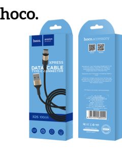 USB кабель HOCO X26 Type-C 1.0m черный-золотой Дата USB-кабели