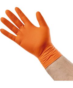 JBM Nitrila cimdi oranži ar punktējumu 7,0mil izmērs:M (100 gab.) Telpu tīrīšanas un uzkopšanas piederumi