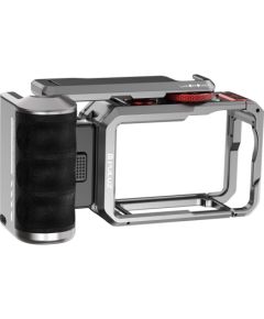 Titanium expansion cage with handle and additional Puluz connections for DJI Osmo Action 6 Sporta kameru aksesuāri