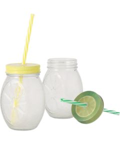 CITRUS SMŪTIJU BURCIŅA AR SALMIŅU 450ML 2.KRĀSAS DZELTENA/ZAĻA, STIKLS/METĀLS/PP, Boltze Glāzes un karafes