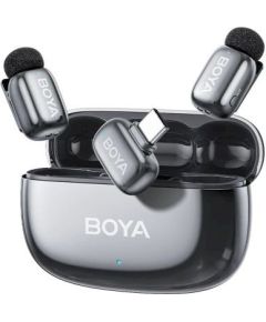 BOYA Mini 2-02 USB-C Wireless Microphone Set Bezvadu mikrofonu komplekts (2TX 1xRX) / 2.4GHz / 48kHz/24bit (Space Grey) Mikrofoni