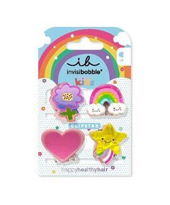 Invisibobble Clipstar Happy World - Skřipeček do vlasů 4 ks Matu kopšana