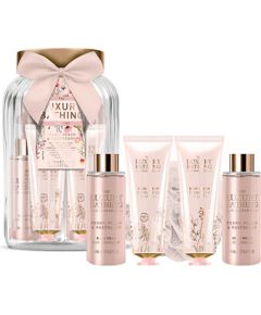 Uniquee Luxury Dárková sada ve skleněné dóze ( Pivoňka, Broskev & Malina ) Ķermeņa kosmētika