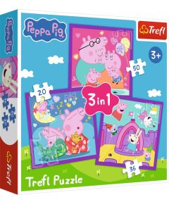 TREFL PEPPA PIG Комплект пазлов 3в1 Свинка Пеппа Пазлы