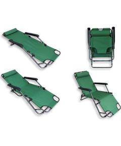 Home Appliances AG219A LEŻAK PLAŻOWY OGRODOWY SKŁADANY ZIELONY uniwersalny Guļamkrēsli un sauļošanās krēsli