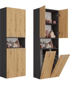 Top E Shop Topeshop NEL 2K DK ANT/ART KP bathroom storage cabinet Graphite, Oak Новинки Для дома и сада 