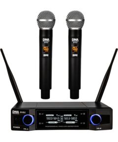Dna Professional DVS2 - Mikrofon bezprzewodowy, 2x nadajnik doręczny  + baza, pasmo UHF 560-590 MHz Mикрофоны