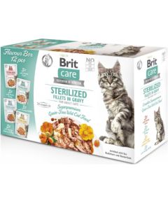 Brit Care Cat Sterilized Flavor Box Pouch - wet cat food - 12x85 g Консервы кошек