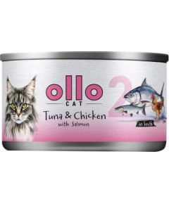 Ollo Tuna & Chicken with Salmon in Broth Nr 2 70g Консервы кошек