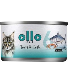 Ollo Tuna with Crab in Broth Nr 6 70g Консервы кошек