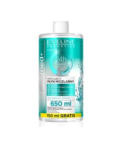 Eveline Cosmetics FaceMed+ Mattifying Micellar Water - Odličovací micelární voda pro normální/smíšenou pleť 650ml Ķermeņa kosmētika