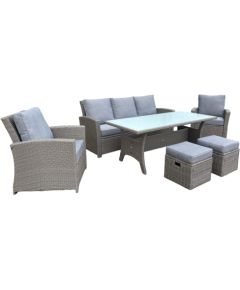 Besk Dārza komplekts, galds ar 5 atpūtas krēsliem Dārza mēbeļu komplekti