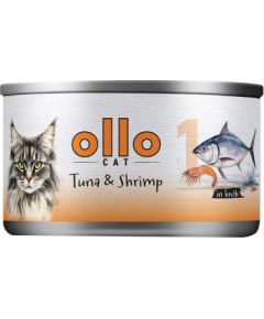 Ollo Tuna with Shrimp in Broth Nr 1 70g Консервы кошек