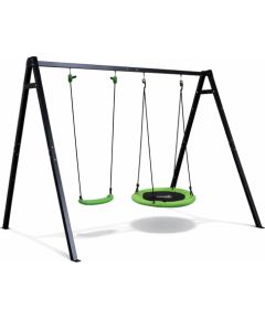 Lean Sport Garden Swing Stork's Nest Seat 2in1 Frame Black 260x173 cm Jaunumi, Bērnu preces