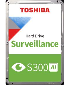 HDD Video Surveillance TOSHIBA S300 AI 8TB CMR, 3.5'', 512MB, 7200RPM, SATA, 64 cameras, 24/7, TBW: 550 HDD Iekšējie cietie diski