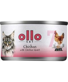 Ollo Chicken with Chicken Heart in Broth Nr 7 70g Консервы кошек
