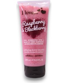I Love, Raspberry & Blackberry, Exfoliating, Shower Gel, 200 ml Dušas želejas ķermenim