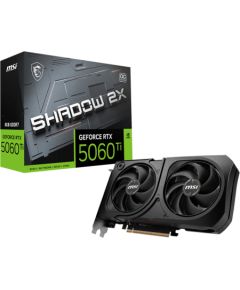 MSI GeForce RTX 5060 Ti 8G SHADOW 2X OC PLUS Bulk Pack NVIDIA 8 GB GeForce RTX 5060 Ti GDDR7 HDMI ports quantity 1 PCI Express Gen 5 x16 (uses x8) Grafiskās video kartes