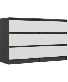 Top E Shop M6 MALWA CHEST OF DRAWERS 120 CM 6 DRAWERS ANTHRACITE/WHITE Jaunumi -Dārzam