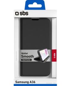 Samsung Galaxy A36/A56 Wallet Smooth Case By SBS Black Oriģinālie maciņi