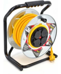 Pagarinātājs saritināms uz spoles AWTools AW70264; 3x2,5 mm²; 40 m Strāvas pagarinātāji