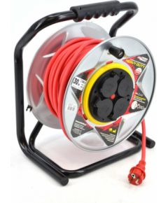 Pagarinātājs saritināms uz spoles AWTools AW70251; 3x1,5 mm²; 30 m Strāvas pagarinātāji