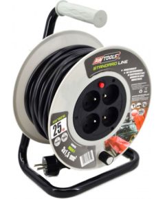 Pagarinātājs saritināms uz spoles AWTools AW70219; 3x1,5 mm²; 50 m Strāvas pagarinātāji