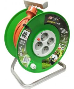 Pagarinātājs saritināms uz spoles AWTools AW70215; IP44; 3x1 mm²; 40 m Strāvas pagarinātāji