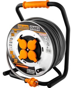 Pagarinātājs saritināms uz spoles Richmann C5993; 40 m; 3 x 2.5 mm² Strāvas pagarinātāji