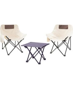 ZESTAW TURYSTYCZNY SKŁADANY 3W1 STOLIK I 2 KRZESŁA REDCLIFFS Guļamkrēsli un sauļošanās krēsli