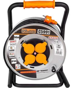 Pagarinātājs saritināms uz spoles Richmann C5991; 50 m; 3x1,5 mm² Strāvas pagarinātāji