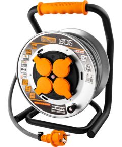 Pagarinātājs saritināms uz spoles Richmann C5992; 20 m; 3x2,5 mm² Strāvas pagarinātāji