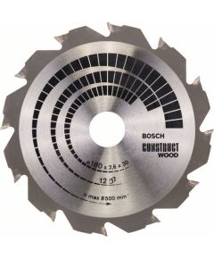 Griešanas disks kokam Bosch CONSTRUCT WOOD; 180x2,6x30,0 mm; Z12; 12° Zāģripas