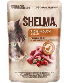 SHELMA Rich in duck in sauce - wet cat food - 85g Kaķu konservi