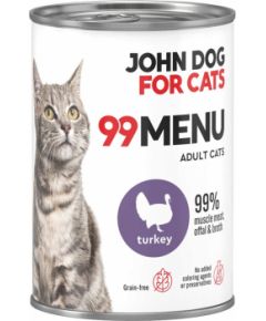John Dog 99 menu dorosły indyk karma mokra dla kota 400g Kaķu konservi