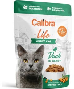 CALIBRA Cat Life Adult Duck in gravy - wet cat food - 85g Kaķu konservi