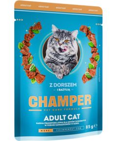 CHAMPER with cod and basil - wet cat food - 85g Kaķu konservi
