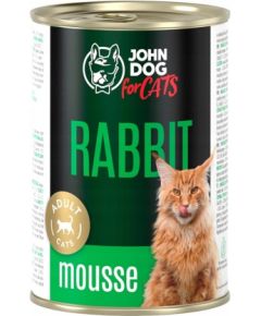 JOHN DOG For cats Rabbit Mousse - wet cat food - 400g Kaķu konservi