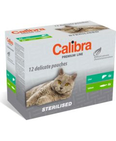 CALIBRA Cat Premium Sterilised - wet cat food - 12x100g Kaķu konservi